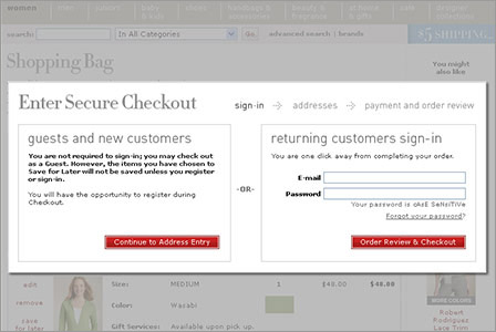Sign In To Checkout UI